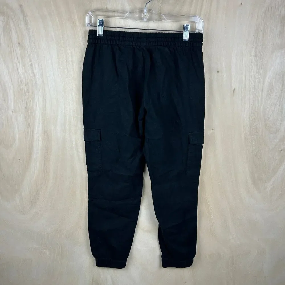 Banana Republic Black Linen Blend Parachute Pants –‎ Size XS